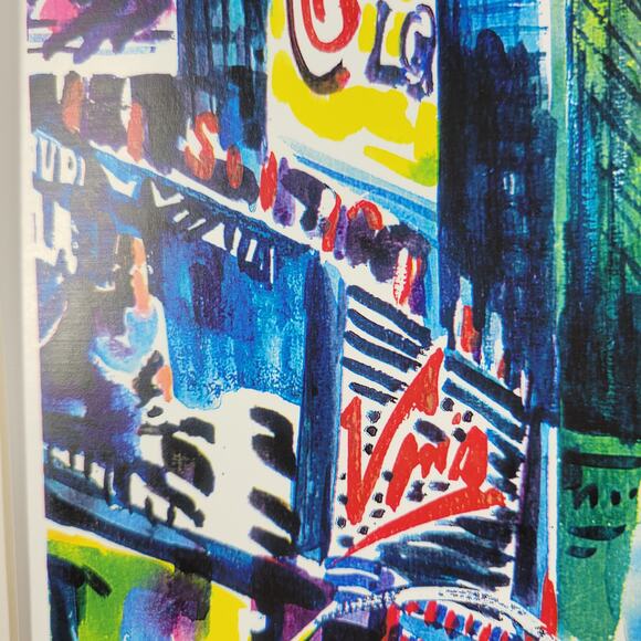 VTG Signed Jiu New York City Times Square Street Art Print Poster Wall Decor - Picture 4 of 15